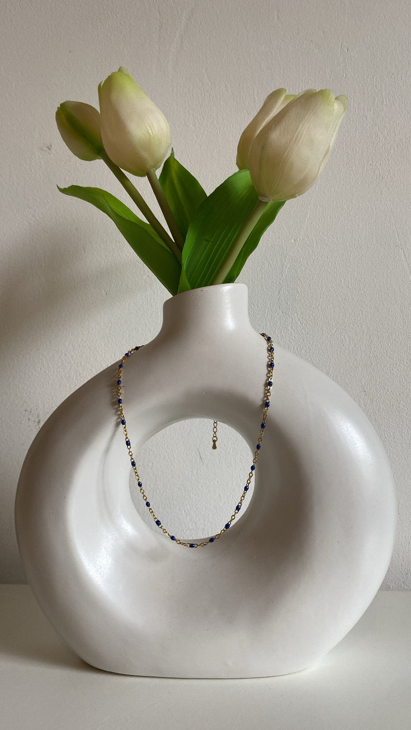 Collier perlée en acier inoxydable