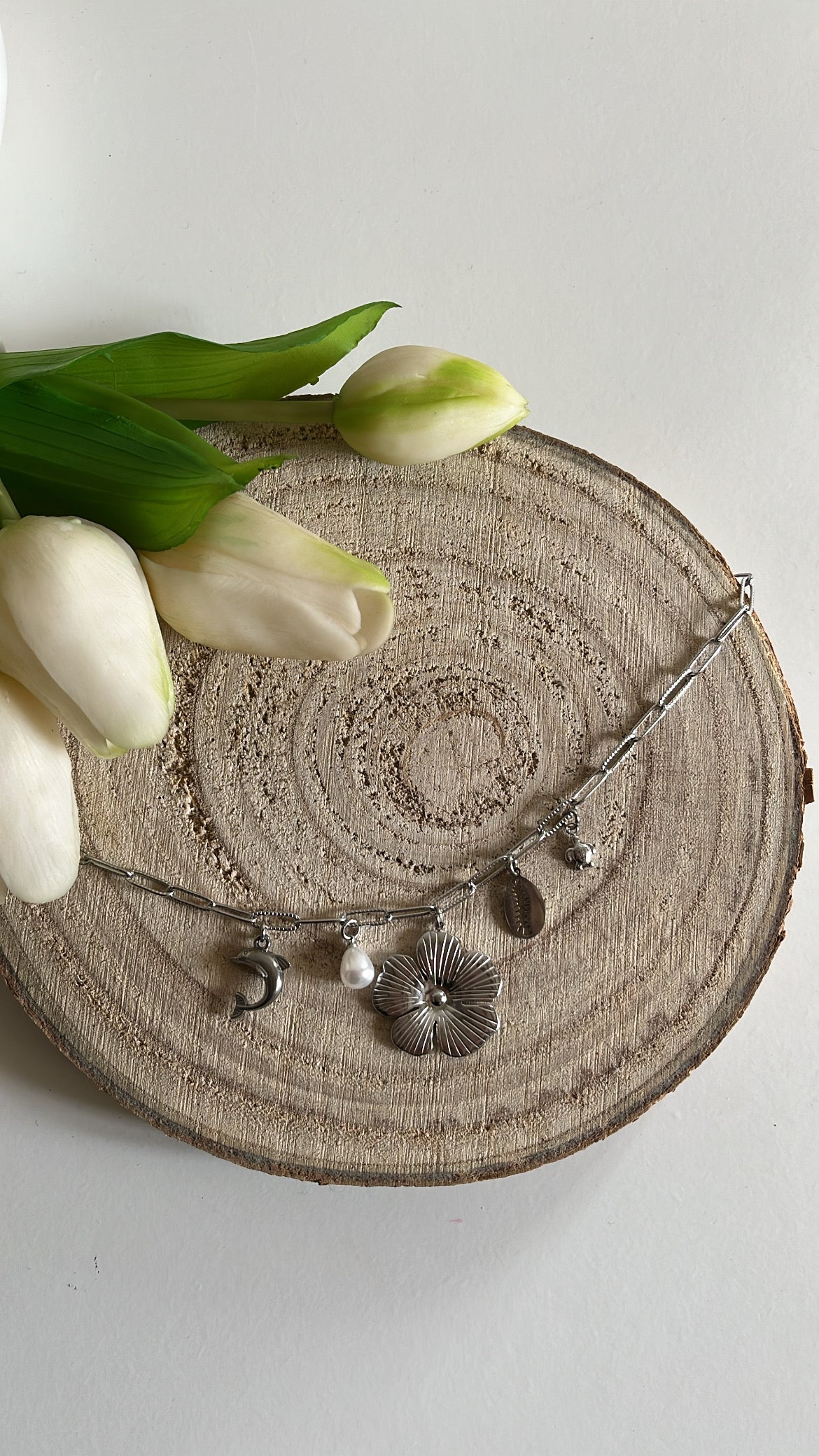 Collier charms personnalisable argenté