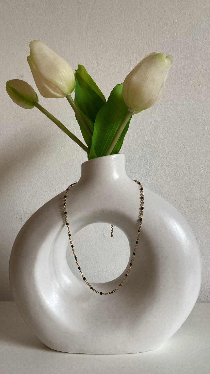 Collier perlée en acier inoxydable