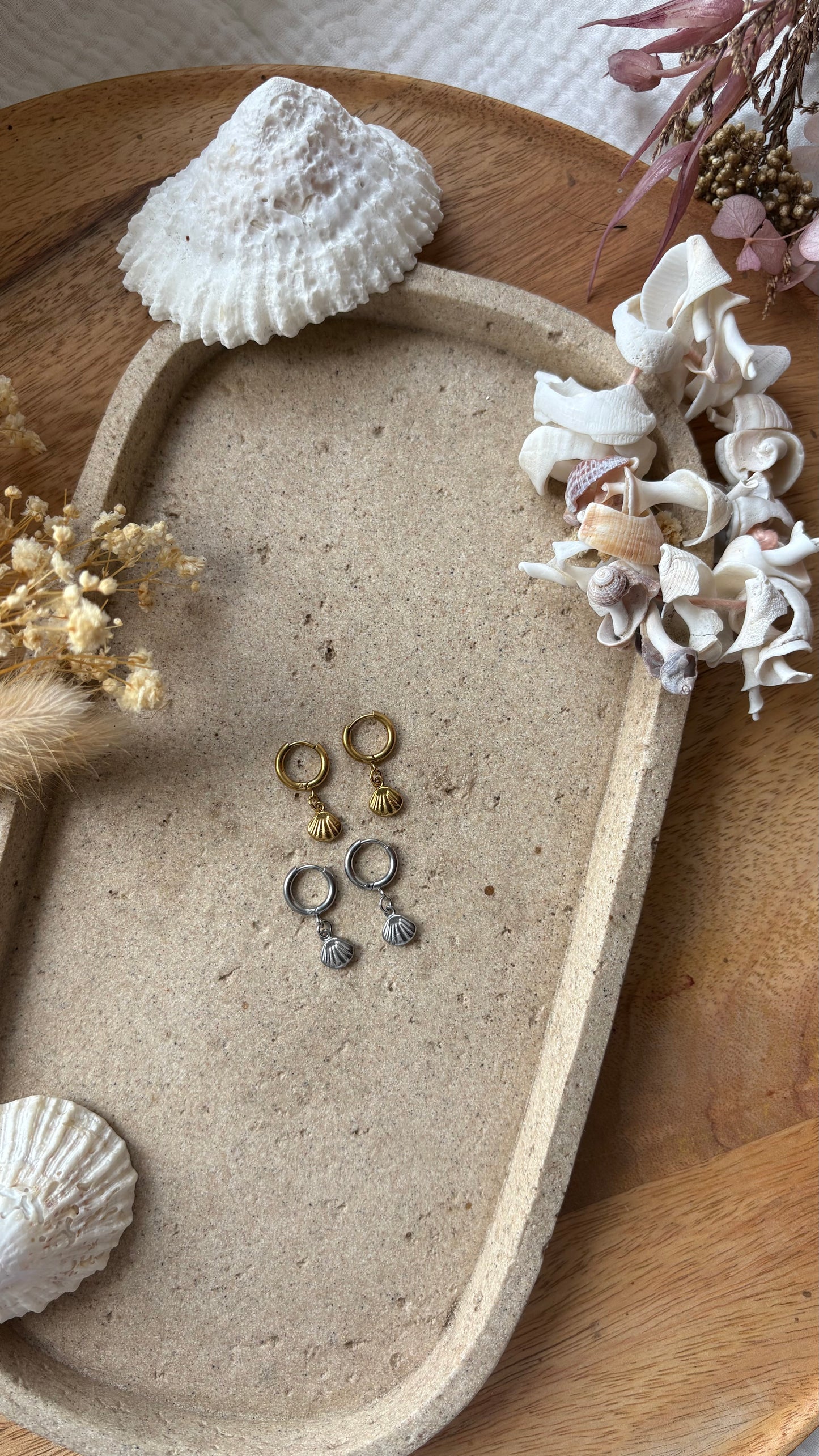 Boucle d’oreille Coquille D’Azur