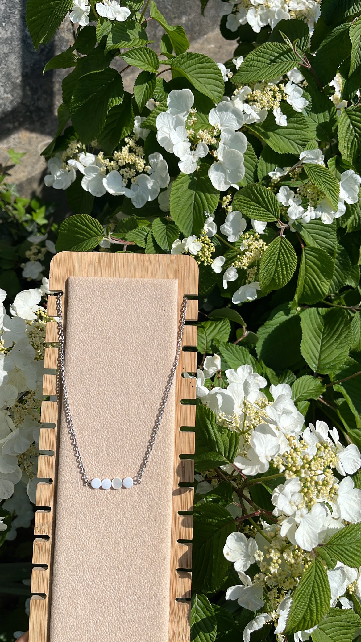 COLLIER NACRE argenté