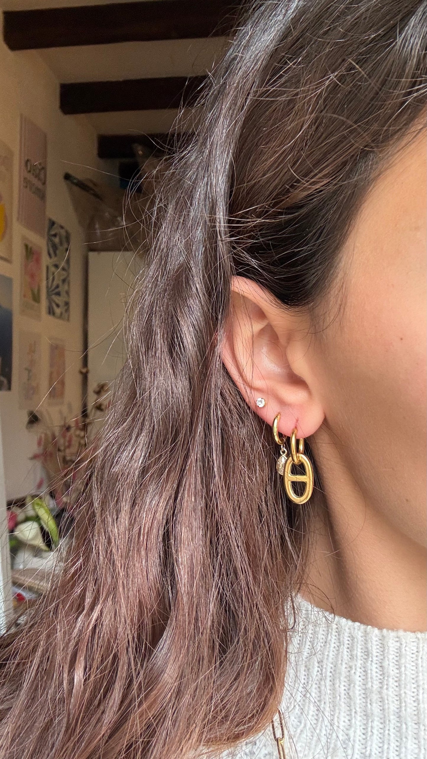 Boucles d’oreilles Maille marine