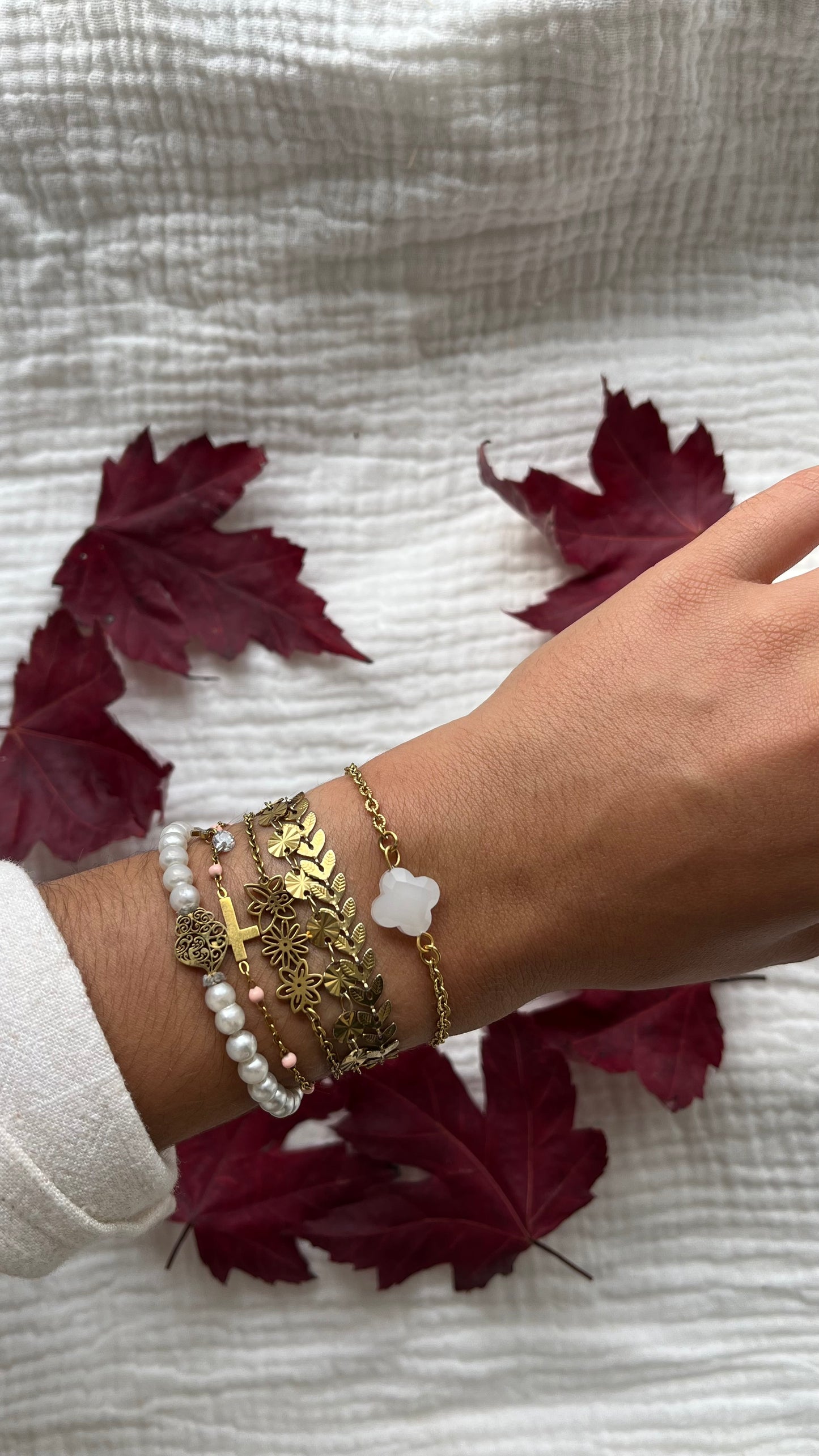 Bracelet Trèfle perlée