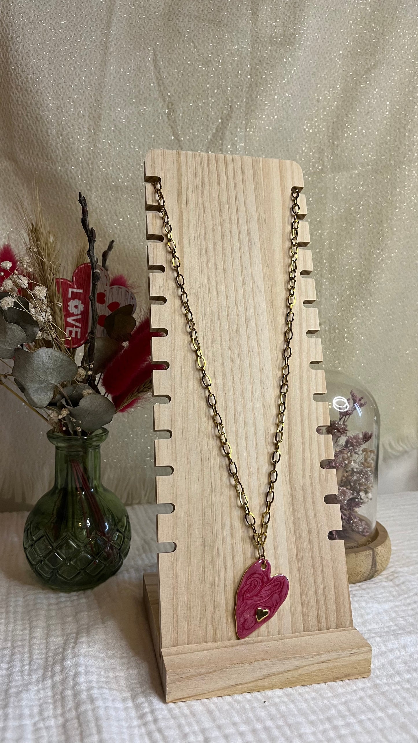 Sautoir Pink Hearth