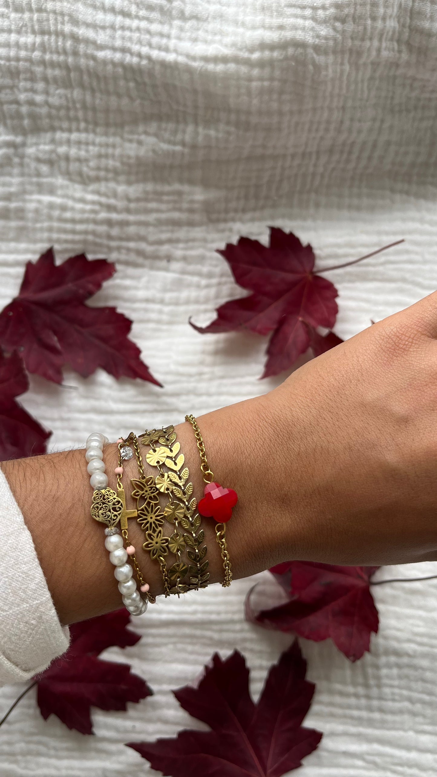 Bracelet Trèfle perlée