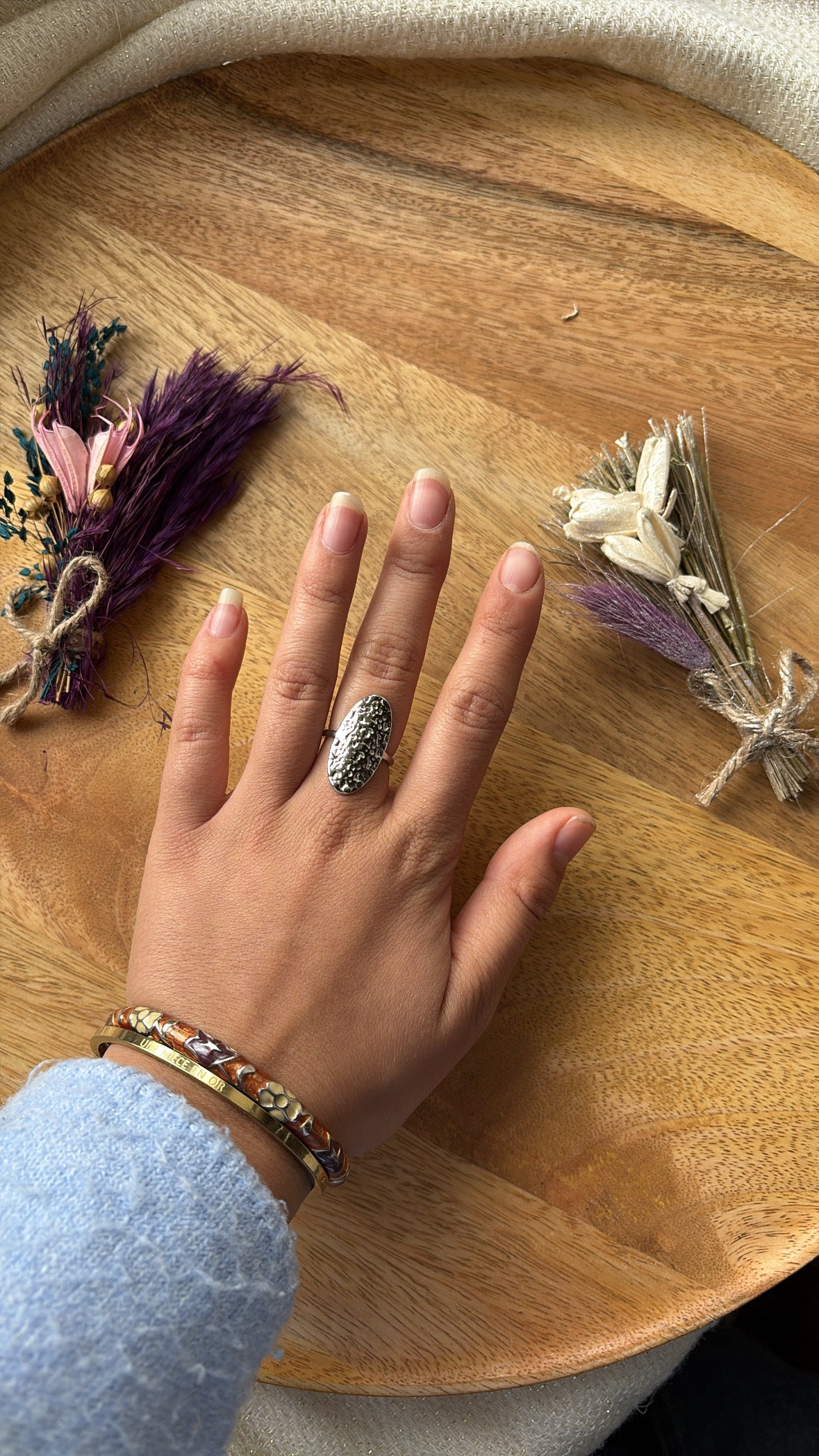 Bague martelée