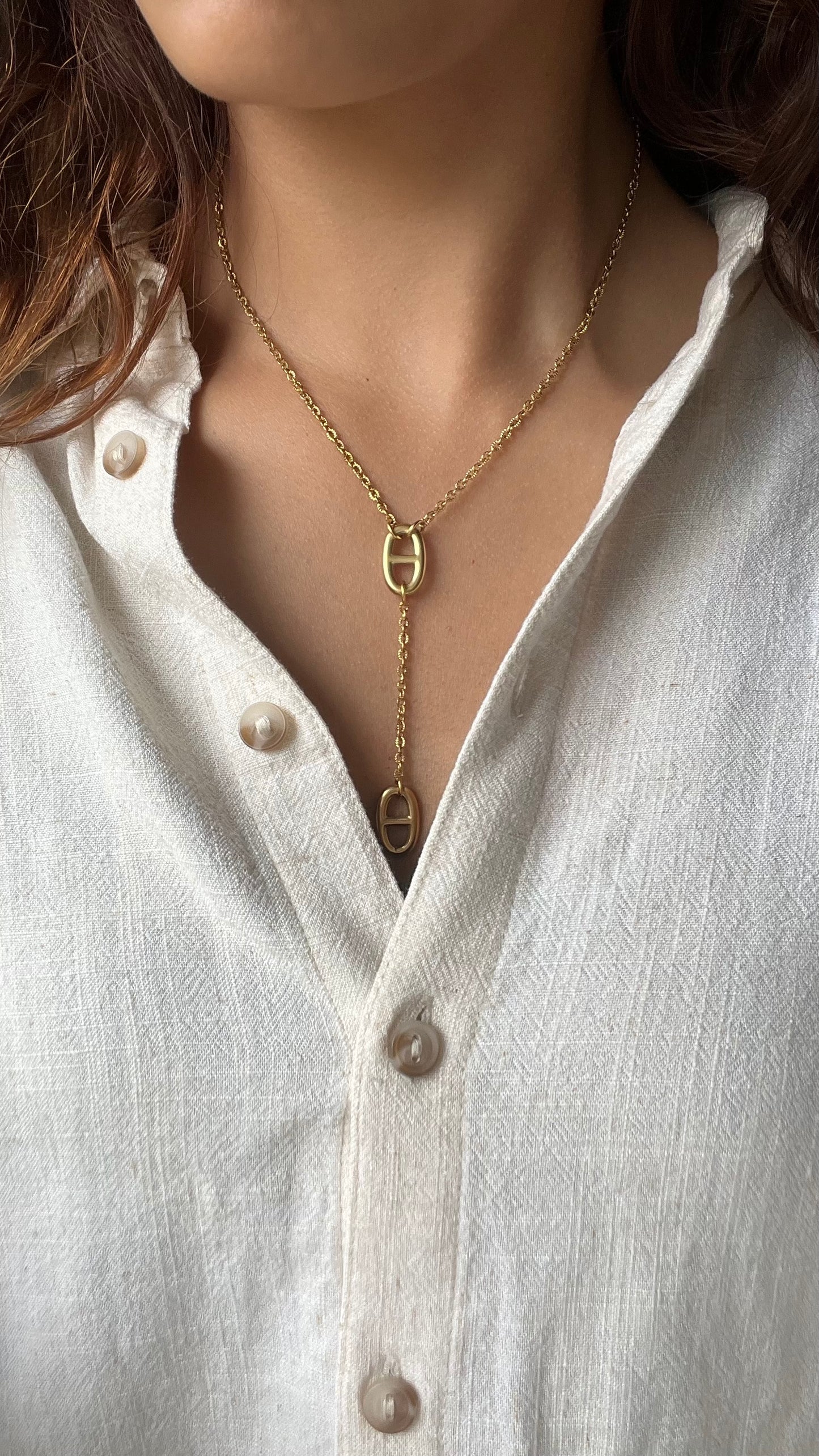 Collier Y Maille Marine