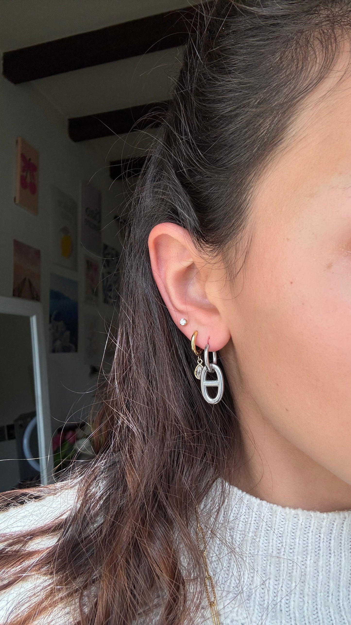Boucles d’oreilles Maille marine
