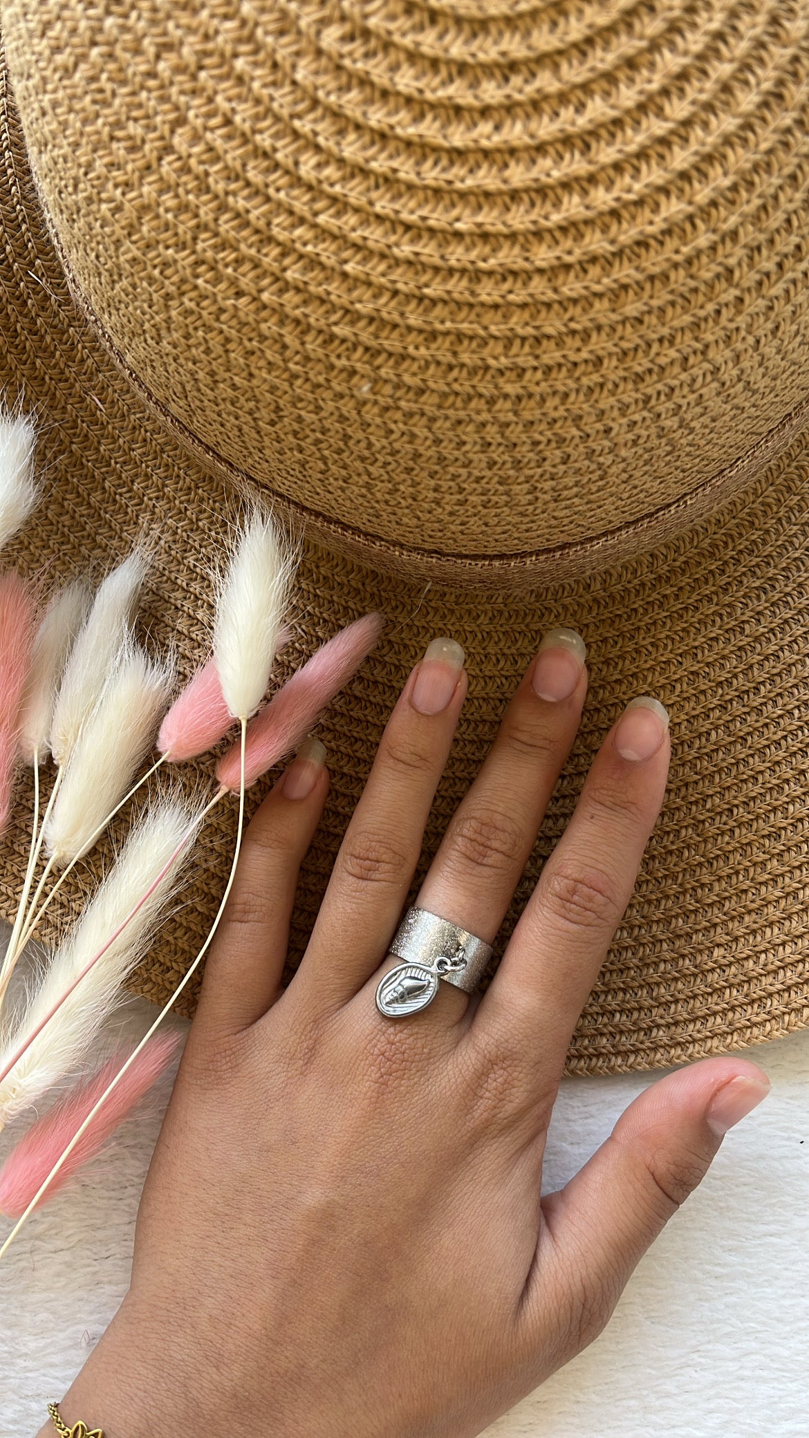 Bague breloque coquillage