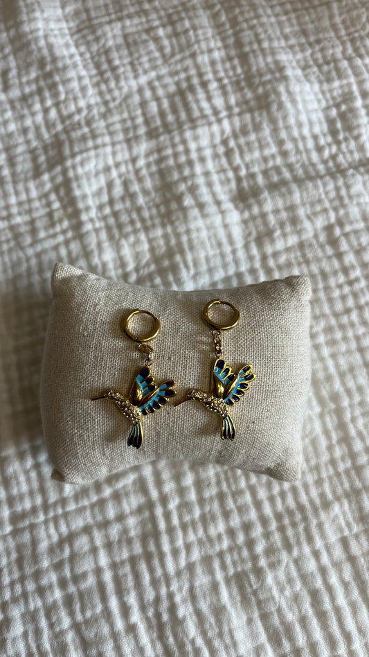 Boucle d'oreille Oiseau du Paradis