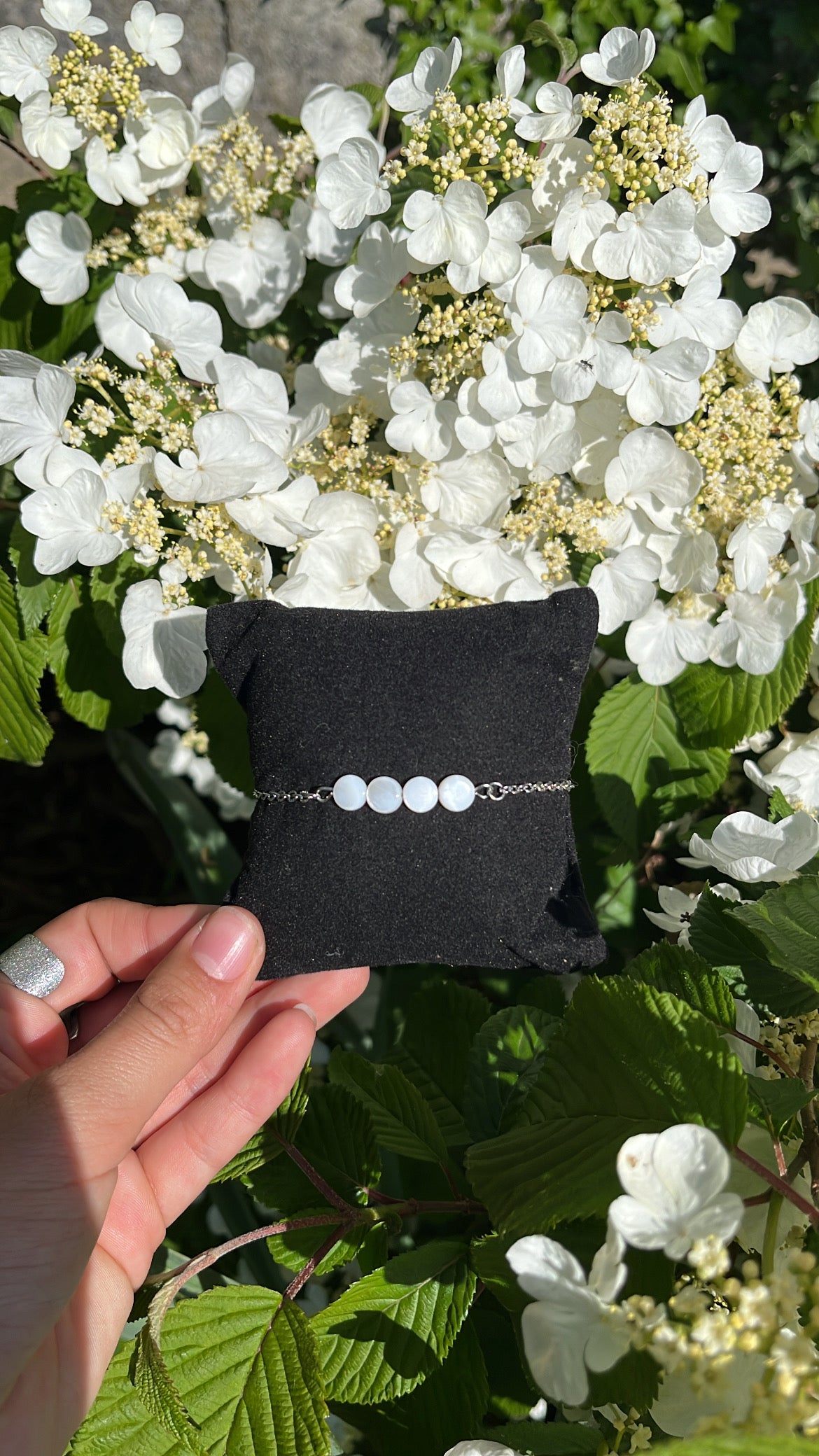 bracelet nacre argenté
