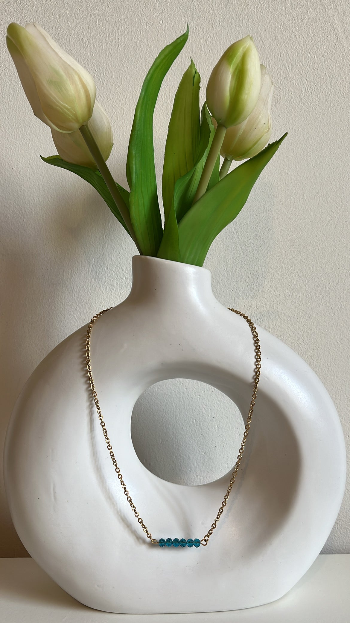 Collier en acier inoxydable avec perle