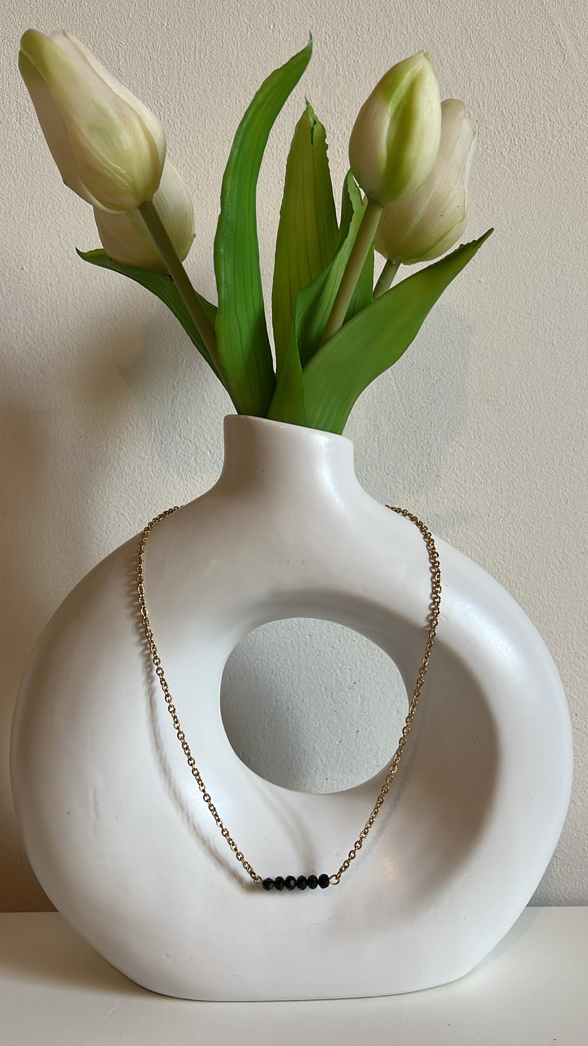 Collier en acier inoxydable avec perle