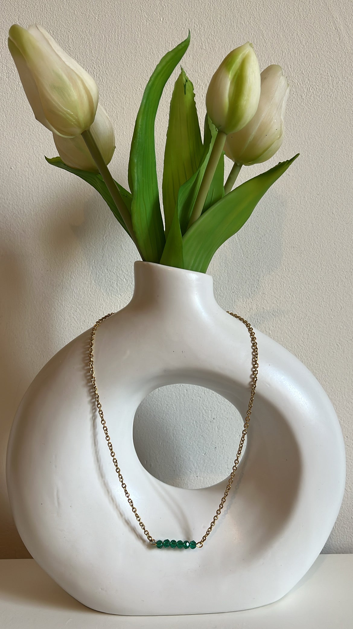 Collier en acier inoxydable avec perle